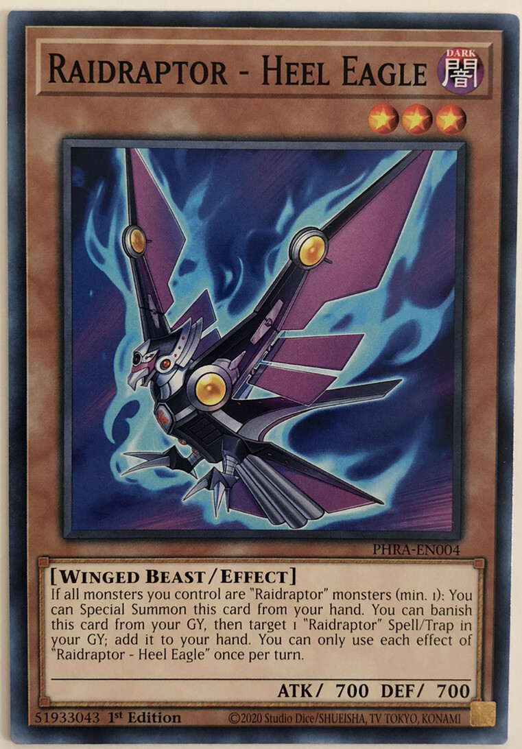 Yugioh - PHRA-EN004 - Raidraptor - Heel Eagle - Phantom Rage - Common