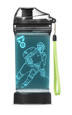 YuanDian Hockey Kids Water Bottle 3D Train Design Light Up 14 OZ Tritan BPA