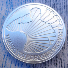 2 oz. U.S. ARMED FORCES - MILITARY SERVICE thick BU round .999 fine silver 102.34 per troy oz