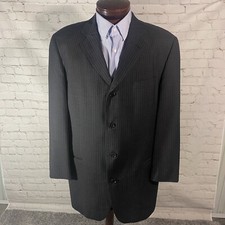 Hugo Boss X Loro Piana Four-Button Vintage Striped Black Sport Coat