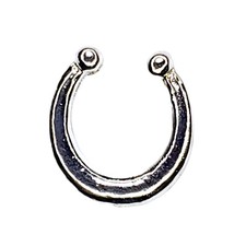 FAUX FAKE SEPTUM CLICKER Clip-On Nose Ring Non-Piercing Hanger Hoop 9159 1