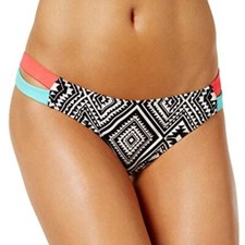 Sundazed Sasha Geo Split Side Cut-Out Bikini Bottoms Black XS XSmall NWT