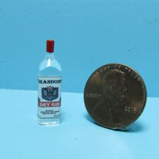 Dollhouse Miniature Replica Brandon's Dry Gin Liquor Bottle HR53971
