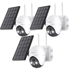 ieGeek 5MP Outdoor Wireless WiFi Solar Battery Powered 360  PTZ Security Cameras