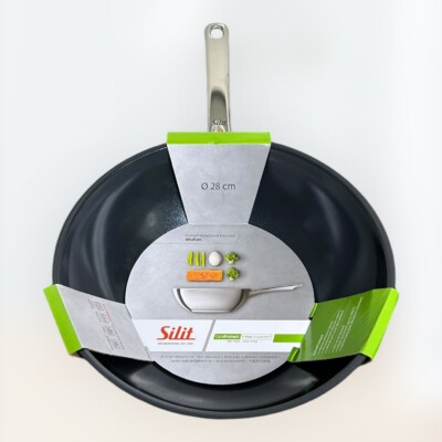 Silit Wuhan Wok Pfanne 28 cm Antihaftbeschichtung Edelstahl Pfanne Induktion NEU