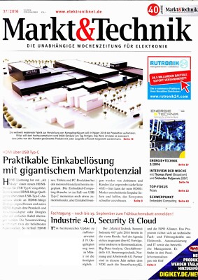Markt &Technik 37/2016: Cyber-Physical-Systems - Der nächste Schritt, ...