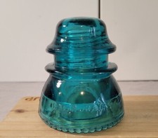 Vintage Hemingray #42 Teal Blue Large Insulator Made In USA