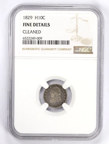 1829 Capped Bust Half Dime H10C NGC Fine Details F Cleaned