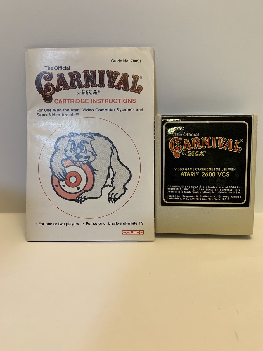 Jeu Carnival Pour ColecoVision – Complet En Français – Cartouche Fendillée Mais Fonctionnelle