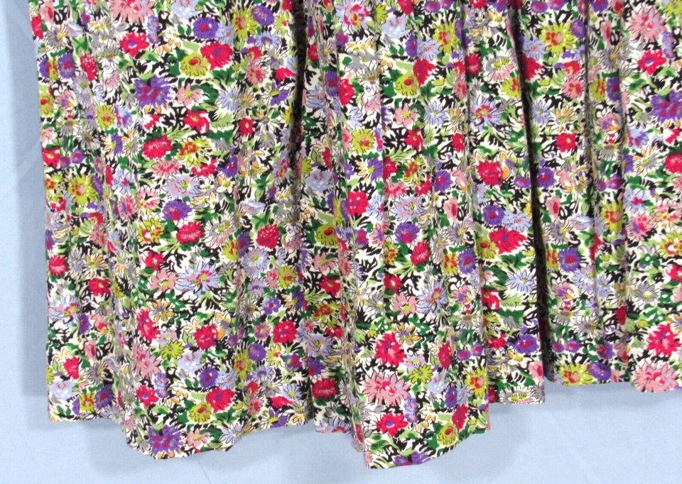 DE COLECCIÓN LIZ CLAIBORNE Colorida FLORAL RAYÓN SARGA BOLSILLOS PLISADO LÍNEA A FALDA 4P Foto 3 de 4
