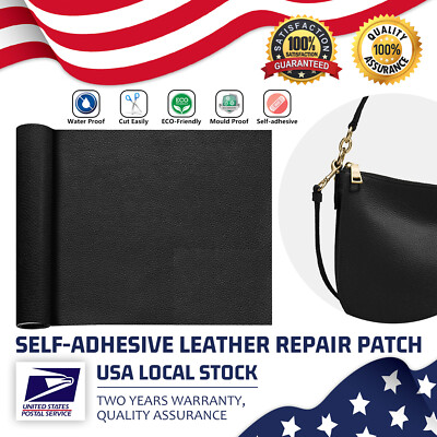 Durable Black Self-Adhesive Leather Repair patch For Car Seats Sofa Jackets&more