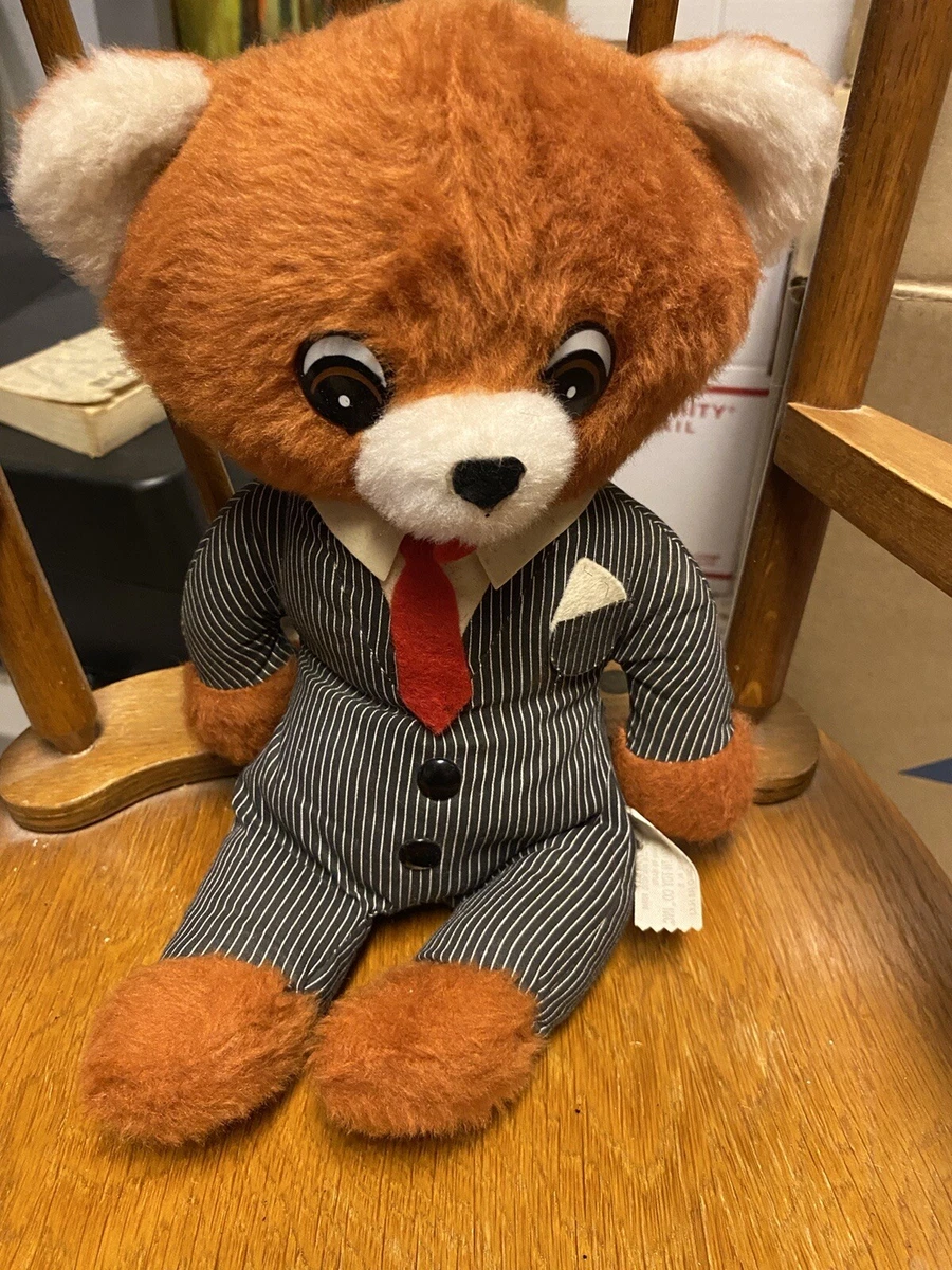 Vtg 1970s Commonwealth Toy Talking Executive Boss Teddy Bear Pull