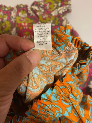 LOT OF 2 Stealing Kisses Kids' Dress Embroidered Orange Pink Multicolor Girls - Picture 10 of 12