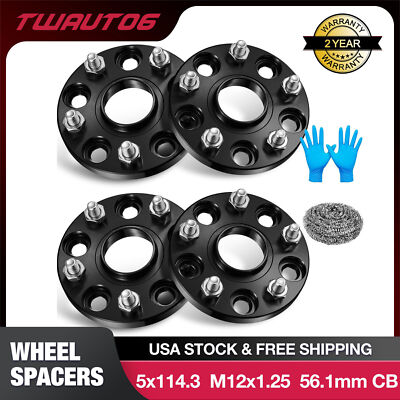 4Pcs 5x4.5 to 5x4.5 Wheel Spacers M12x1.25 56.1mm 15mm For 05-13 Subaru Impreza