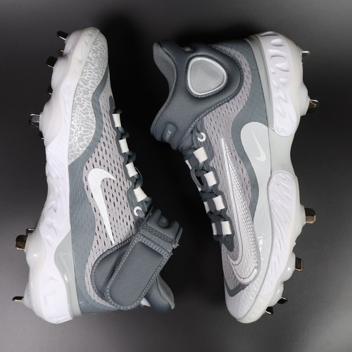 Nike Alpha Huarache Elite 4 Mid Wolf Grey/White Baseball Cleats Size 7.5 Men's - Picture 3 of 13