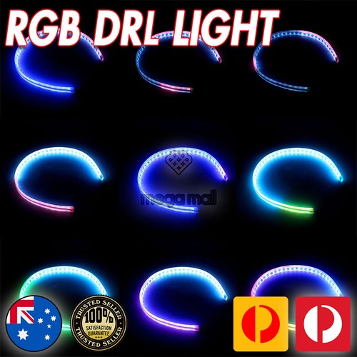 RGB Slim Sequential LED DRL Turn Signal Strip for Car Headlight w/Remote Control - Picture 7 of 12
