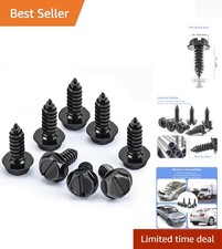 8pcs Heavy-duty Stainless Steel License Plate Screws Black Anti-rattle Bolts