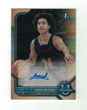 JARED McCAIN 2021-22 Topps Bowman University Chrome ORANGE REFRACTOR AUTO #5/25