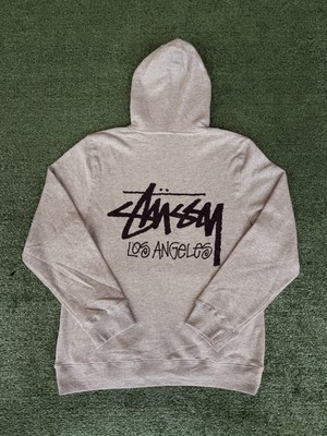 Stussy Los Angeles Chapter Full Zip Up Gray Hoodie Large Archived NWOT 