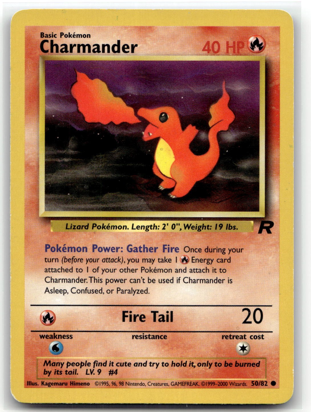 Charmander 50/82 Common Team Rocket Pokemon Unlimited MP
