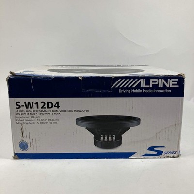 Alpine 12'' High Performance Dual Voice Coil Subwoofer Black S-W12D4