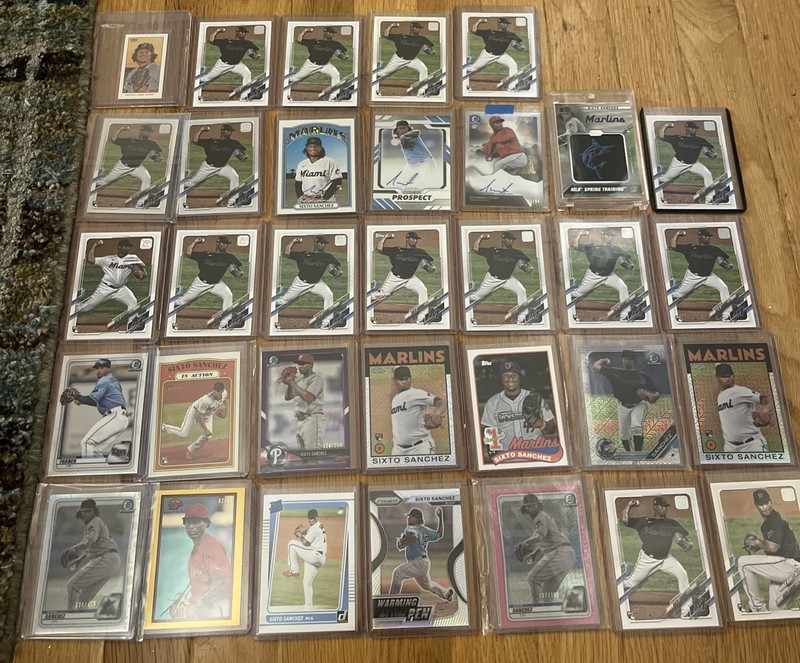 Sixto Sanchez 33 Card Lot 2022 Donruss Topps Topps Chrome Bowman 3 Autographs
