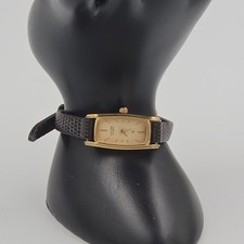 Vintage CITIZEN Women's Quartz Watch 7mm Petit Gold Tone Leather Band