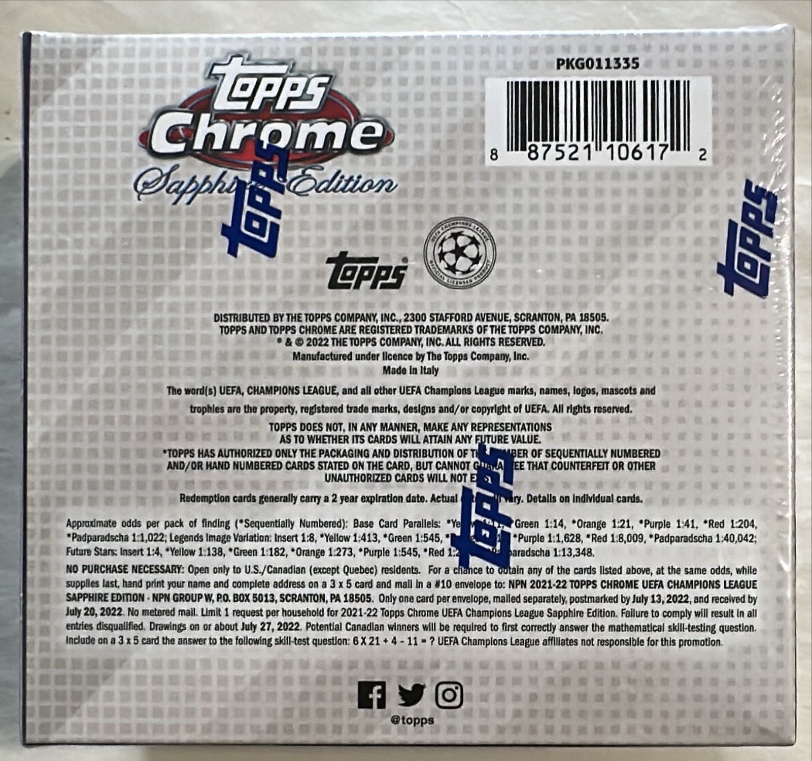 2021-22 Topps Chrome Sapphire UEFA Champions League Soccer Box New Sealed view 2