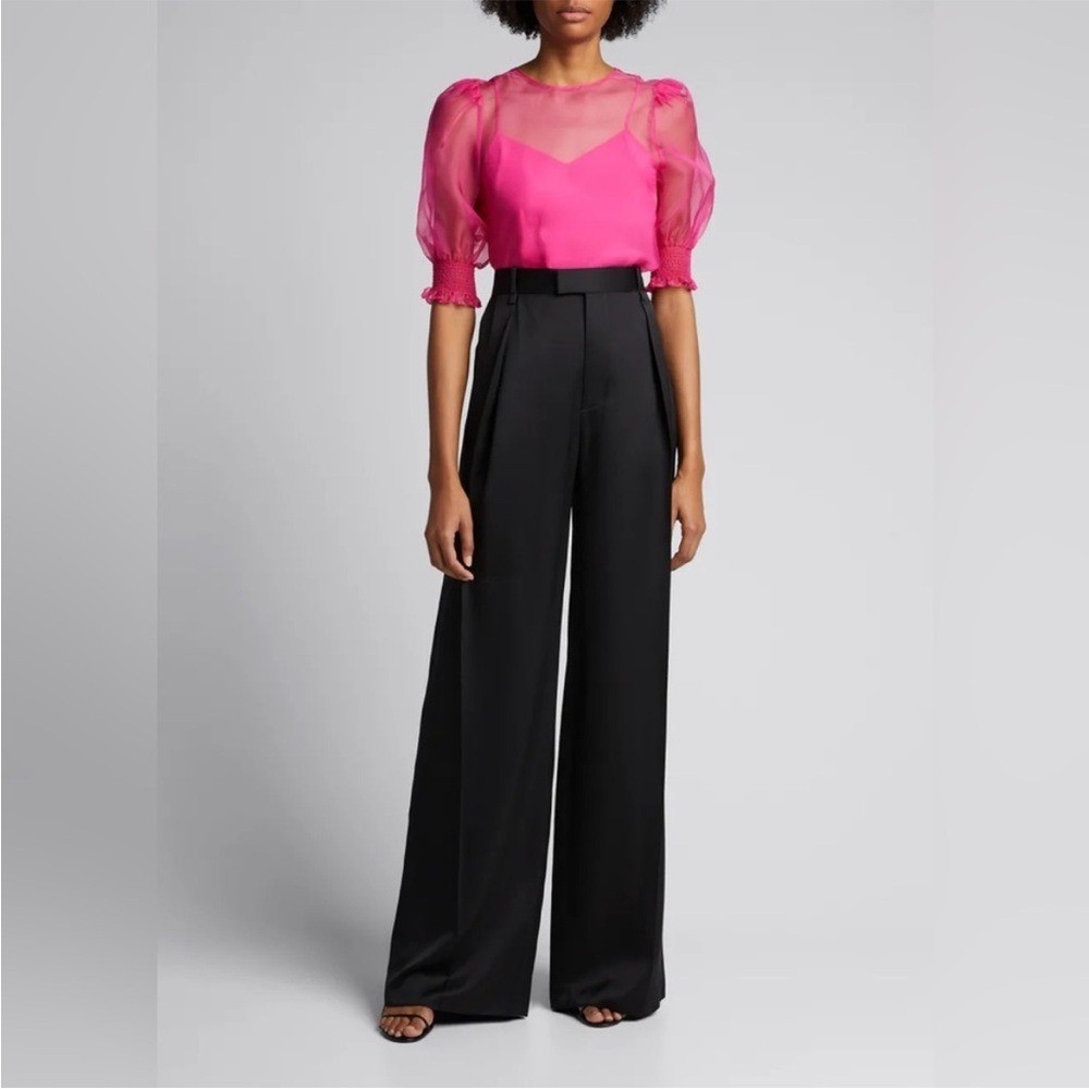 Cinq a Sept Katerina Silk Organza Top 100% Pink S… - image 2