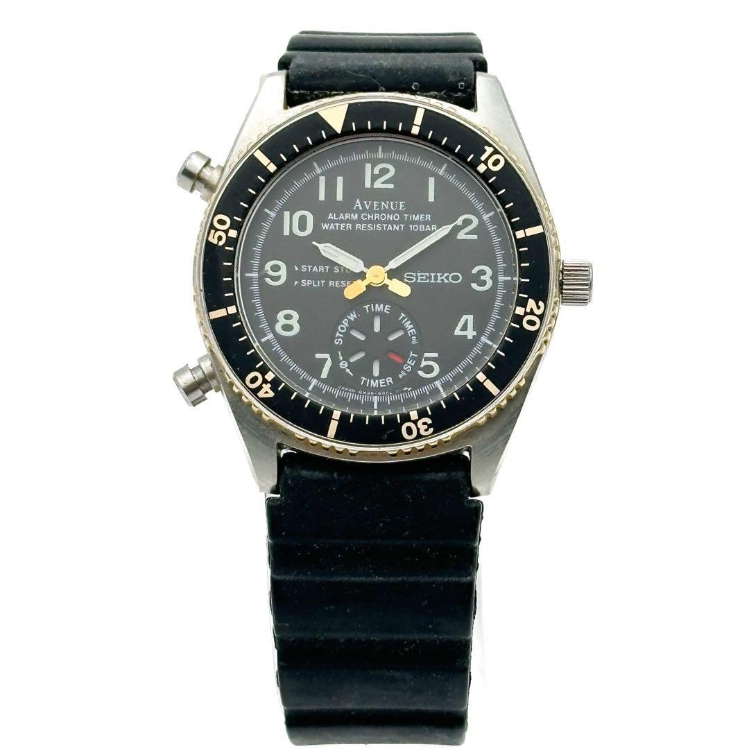 SEIKO Avenue 8M26 6000 Quartz Watch Black Dial 35MM Case 18MM Lug
