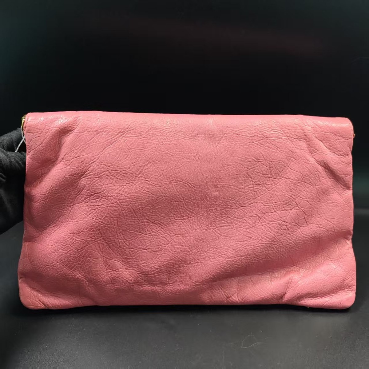 BALENCIAGA Aged Lambskin Motorcycle Style Pink Clutch | eBay