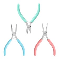 WORKPRO Jewelry Pliers Set, 3 Pack Light Blue, Green, Pink