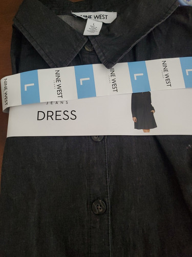 Nine West Women's Soft Denim Pockets Dress Large - Bild 3 von 3