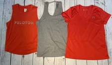Athleta Peloton Under Armour Women Sz Medium EUC Active Tank Top T-Shirt  Orange