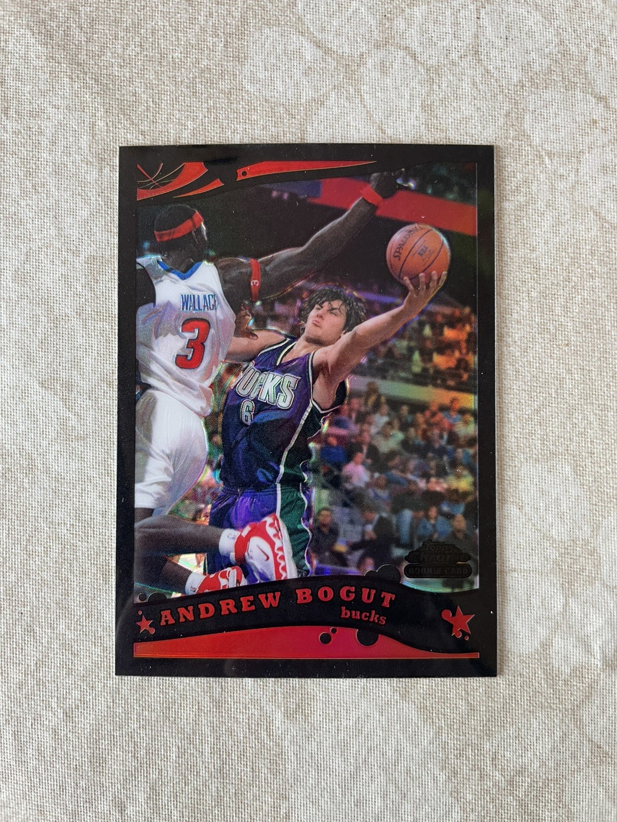 Andrew Bogut 2005-06 Topps Chrome RC Black Refractor 353/399 Rookie #210 Bucks