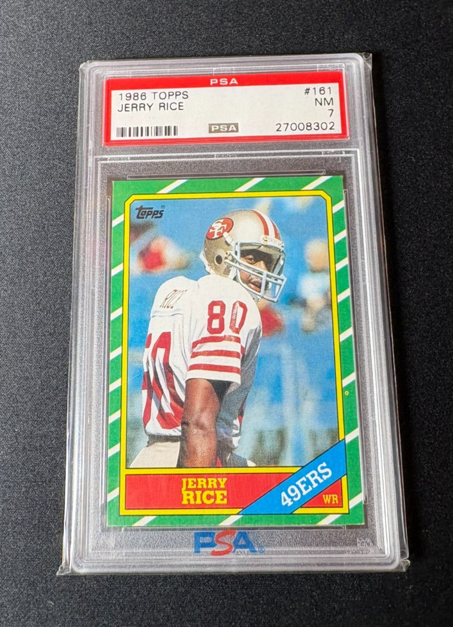 1986 Topps Jerry Rice San Francisco 49ers Rookie (RC) Psa 7 Graded