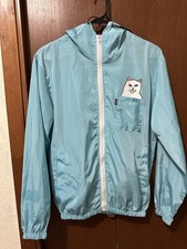 Chaqueta cortavientos Ripndip adulto mediana logotipo gato rara hipster talla mediana