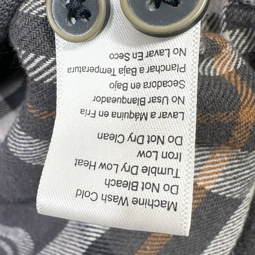 Camisa de franela Jachs para hombre grande alta LT marrón a cuadros peso pesado botón delantero - Imagen 5 de 11