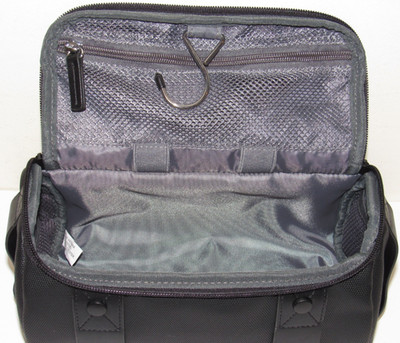 Neiman Marcus Toiletry Travel Dopp Bag Black Hanging Carry Handle Case Men NEW