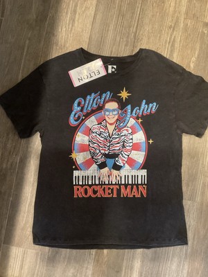 Elton John-Rocket Man - Women s T-Shirt- Small-Rhinestones bling- NWT