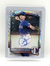 DEVIN FITZ-GERALD 2025 Bowman Chrome #CPA-DF Rangers 1st Mini Diamond Auto /100