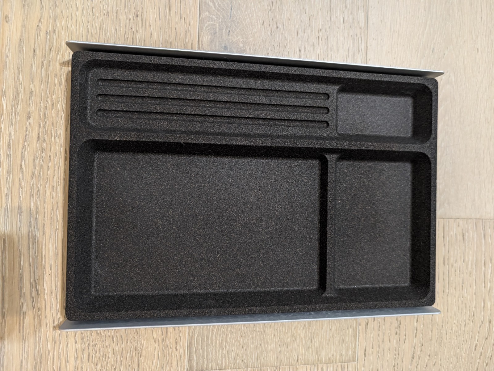 Grovemade Desk Tray Large Dark Aluminum Cork Organizer