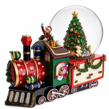 Children Riding Train Musical Water Snow Globe