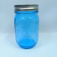 Ball 100-Yr American Heritage with Lid Blue Canning Jar Made In USA