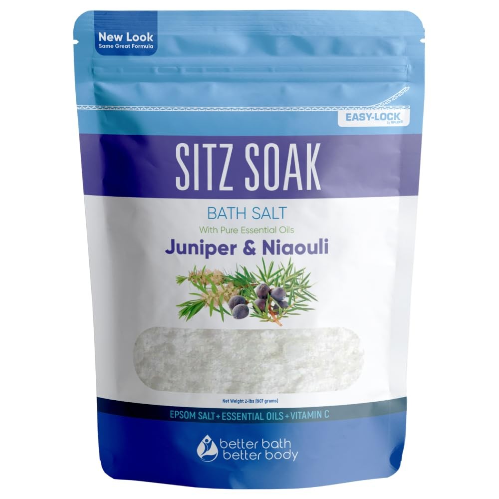 Sitz Bath Soak 2-Lbs Sitz Salt Epsom Salt Hemorrhoid Soothing with Pure