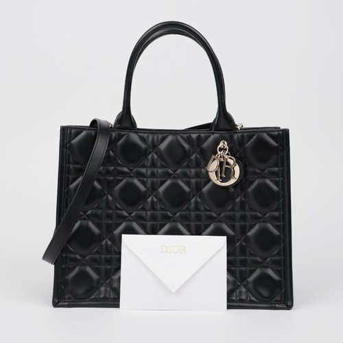 Dior Macro Canage Calf Book Tote Medium Bag Black 159564017 [P]