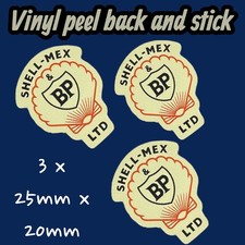 3 BP SHELL MEX Ltd Oil Vinyl Sticker Can Jug pourer Pump oiler Retro upetrol RC
