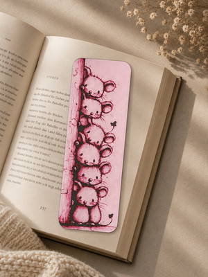 Mäusebande Lesezeichen 3D Druck PLA HueForge Art Buchzeichen Bookmark Buch Book