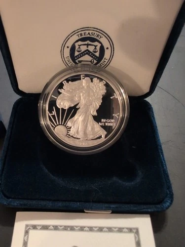 2012-W Proof American Silver Eagle Dollar $1 Box & COA US Mint, West Point