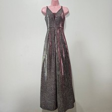Crystal Doll - Dress Glitter Formal Prom Layered Maxi - Size 5 -Pink Multichrome